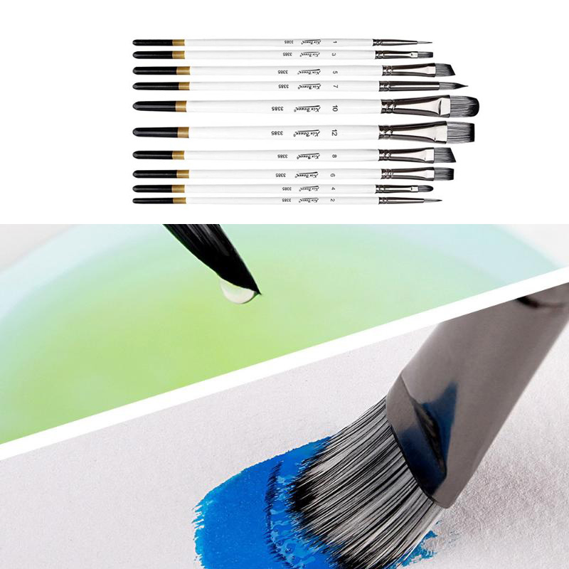 Gouache Paint Set - Set di 10 pennelli di diverse