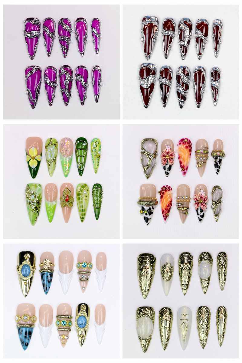 Art & Craft Jojo - 10 Pezzi Unghie Finte Lunghe a