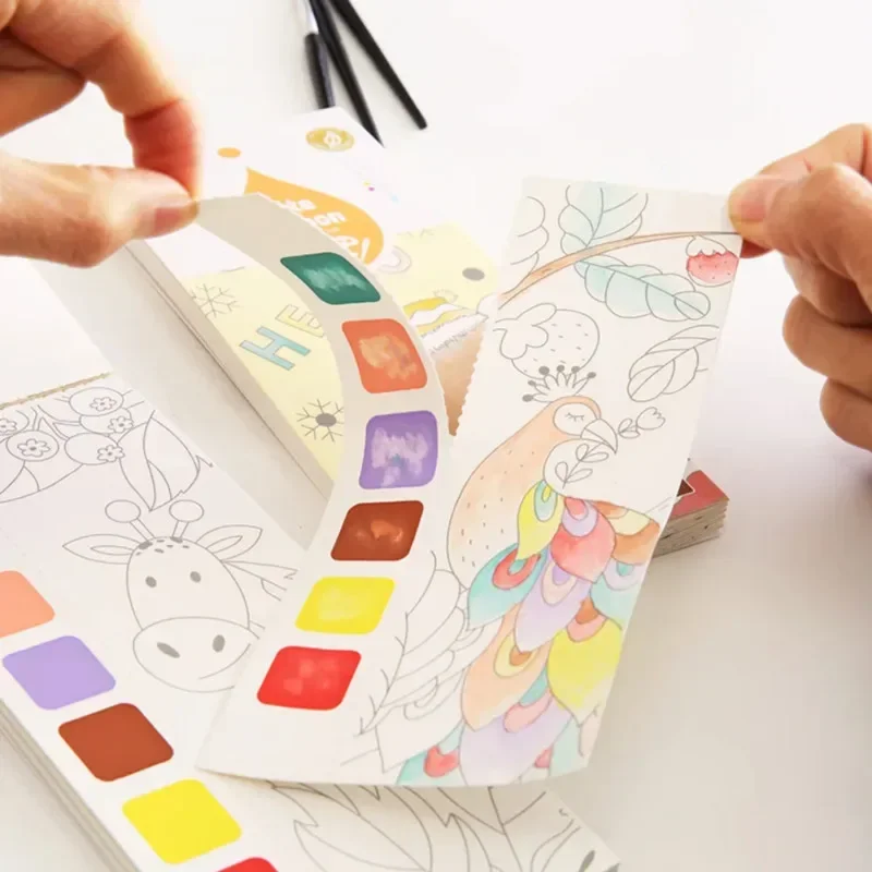 Gouache Paint Set - Libro di pittura ad acquerello portatile