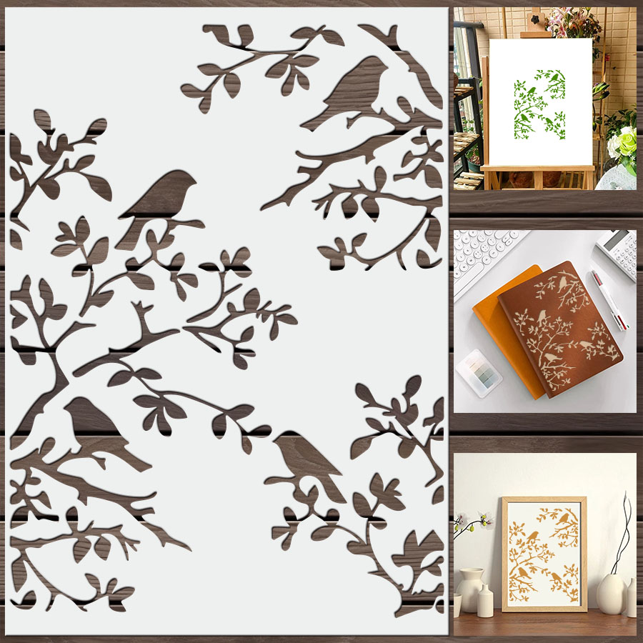 1 stencil per rami di uccelli  - Art Craft Template recensione e prezzo