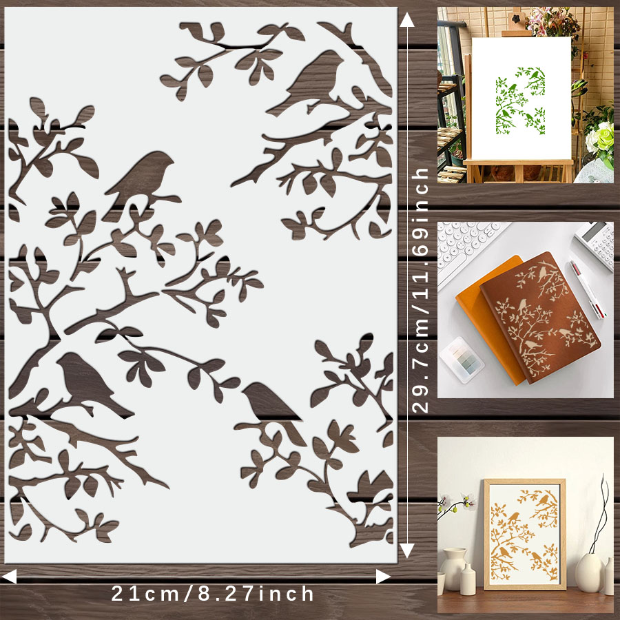 1 stencil per rami di uccelli  - Art Craft Template recensione e prezzo
