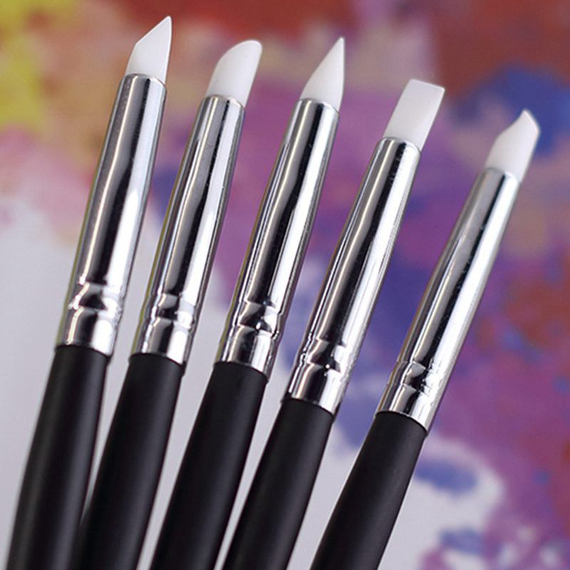 5 pennelli con punta in gomma  - Gouache Paint Set recensione e prezzo