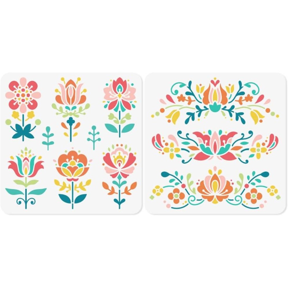 2 Pezzi Stencil Floreali per P - Art Craft Template recensione e prezzo
