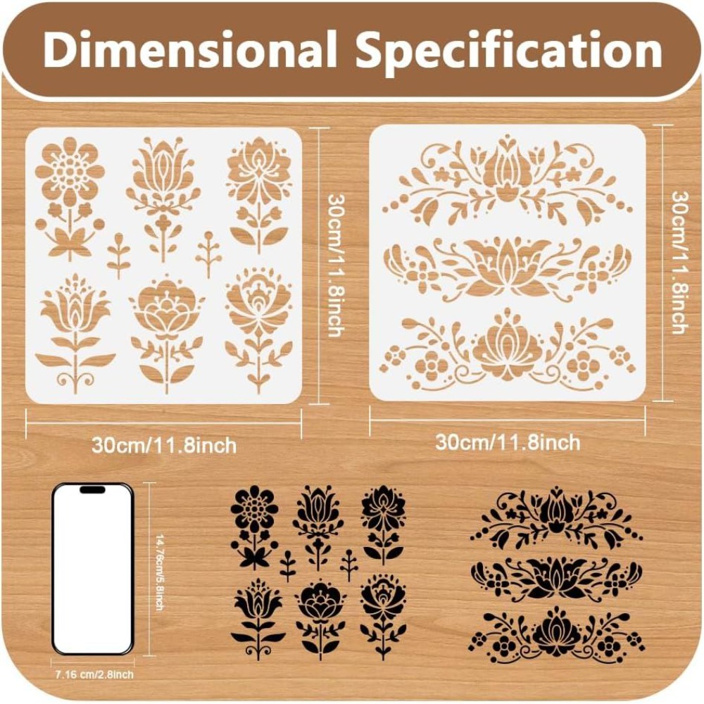 2 Pezzi Stencil Floreali per P - Art Craft Template recensione e prezzo